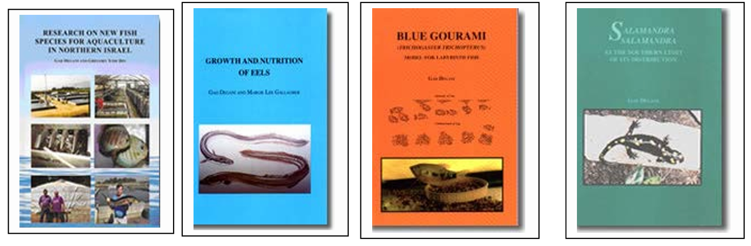Book covers – Research on New Fish Species, Growth and Nutrition of Eels, Blue Gourami, Salamandra Salamandra